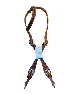 Headstall de cuero tallado de una oreja de estilo occidental de calidad superior hecho a mano para montar a caballo cómodamente - Product Image 3