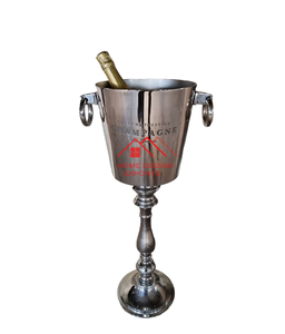 Poignée Vente Chaude En Laiton Antique Fini Boisson Refroidisseur De Vin avec Stands Dernière Conception Décoratif Seau À Vin Avec Cuir - Product Image 1