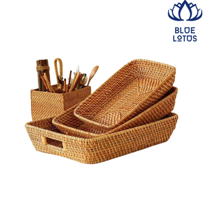 Plateau rond tissé de qualité supérieure, fabriqué à partir de matériaux de haute qualité pour une présentation élégante et un service facile - Product Image 1