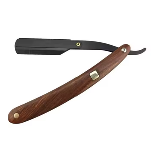 มีดโกนหนวดและเคราเหล็กแบบพับได้มีด้ามจับไม้มีดโกนหนวดตรงแบบมืออาชีพเกรด A + สีที่กำหนดเอง - Product Image 4