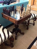 DINNIING PORTABLE LUXE PRATIQUE Vente en gros Jeu d'échecs en bois personnalisé Jeu d'échecs grande taille Planche pliante Pièces d'échecs Plateau