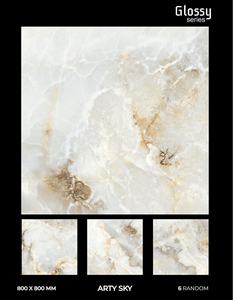 กระเบื้องพอร์ซเลนเคลือบขนาด80x80ซม. 800x800มม. พื้นและผนังหลากหลายสีกระเบื้องเคลือบหินอ่อนขัดเงาจากอินเดีย - Product Image 3