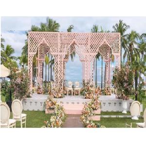 Décoration Mandap Métal Extérieur Thème Moderne Tendance Thème Jardin Décor Mandap Métal Look Magnifique Décor Mandap Métal Élégant - Product Image 1