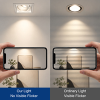 Spot LED carré anti-éblouissement à CRI élevé 7W 15W Bridgelux, encastré au plafond, pour musée, galerie, magasin