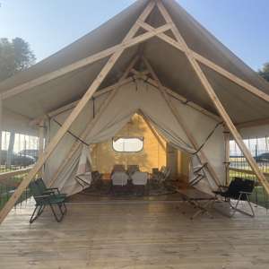Carpa de Hotel Glamping de 5m ecológica de lujo, cubierta Oxford doble resistente al fuego, PVC, Color madera elástica, aluminio para exteriores - Product Image 3