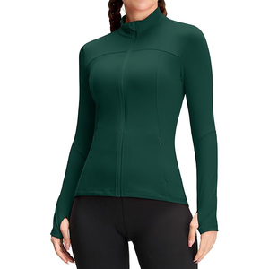 Chaqueta Ligera Elástica para Mujer, Top de Yoga con Cremallera Completa, Ropa Deportiva Suave para Entrenamiento, Tejido de Nailon y Elastano Cómodo - Product Image 1