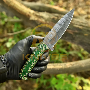 มีดทำมือปรับแต่งได้ตามต้องการ ทำจากเหล็กดามัสกัส สำหรับล่าสัตว์และตั้งแคมป์ ด้ามไม้ พร้อมปลอกหนังสำหรับกิจกรรมกลางแจ้ง รับผลิตแบบ OEM รับประกัน 3 ปี - Product Image 4