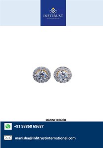 <span class=keywords><strong>Solitario</strong></span> classico <span class=keywords><strong>da</strong></span> <span class=keywords><strong>1</strong></span> <span class=keywords><strong>carato</strong></span> certificato di alta qualità <span class=keywords><strong>con</strong></span> orecchini convertibili <span class=keywords><strong>con</strong></span> perno di diamanti Halo in oro 18 carati a un prezzo interessante - Product Image 2