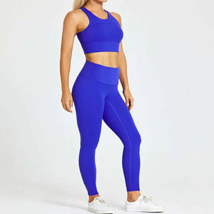 Ropa de gimnasio con logotipo personalizado de alta calidad para mujer, chándal de talla grande, conjunto de Yoga que incluye Sujetador deportivo, mallas, ropa deportiva, ejercicio deportivo - Product Image 1