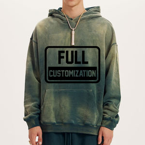 เสื้อมีฮู้ดพิมพ์ลายกรดสำหรับผู้ชาย, เสื้อผ้าแนวสตรีทเสื้อสวมหัวผ้าฝ้ายแบบสวมหัวโอเวอร์ไซส์เสื้อฮู้ดไหล่ตกไซส์สไตล์วินเทจมีฮู้ดสำหรับผู้ชาย - Product Image 6