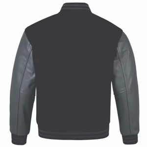 OEM Unisex Varsity Jacket Men's Baseball Uniform with Leather Sleeves Fleece Body CollegeBaseballjacket for men - Product Image 6
