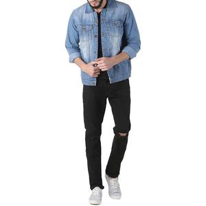 Veste en jean en coton imprimé personnalisé de haute qualité pour hommes, imperméable et coupe-vent, décontractée, prix abordable - Product Image 4