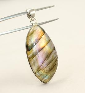 Pendentif unisexe élégant en argent sterling 925 avec pierre précieuse naturelle Labradorite Feu - Product Image 1
