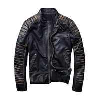 Chaqueta de Cuero para Hombre, Diseño Personalizado, Alta Calidad, a la Moda, Sólida, Resistente al Viento, con Características Antibacterianas, Acolchada