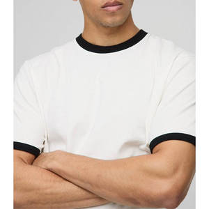 Poids lourd 220 GSM Logo personnalisé Streetwear T-shirt pour homme de haute qualité 100% coton O-Neck Plain Tee à vendre - Product Image 3