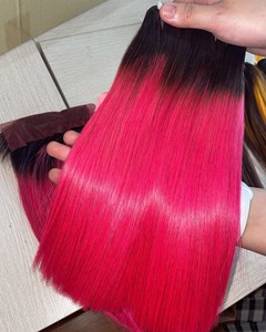 Vente en Gros de Paquets de Cheveux Humains Vierges Raides de Couleur Ombre 1B/Burg Paquets d'Extension de Cheveux Pas Cher cheveux bruts - Product Image 1