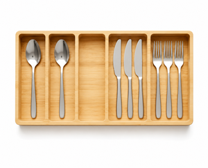 Organisateur de tiroir pour ustensiles de cuisine en bambou avec plateau extensible, type sur pied - Product Image 4