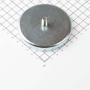 Gripper piatto in ferrite Ø80x10mm con perno filettato - Product Image 1