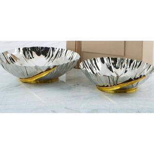 Bandeja para Servir Dátiles de Metal, Color Plateado, Apta para Alimentos, Hecha a Mano, Duradera, Moderna y Lujosa, Falcon International a Precio India - Product Image 1