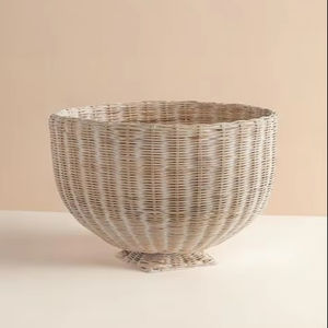 Cuenco de ratán tejido a mano ligero para mesa de comedor, pan, servir, almacenamiento de frutas y decoración de cocina natural sostenible - Product Image 1