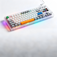 Clavier mécanique translucide MiraBox K1Pro avec écran LCD, touches programmables, clavier macro