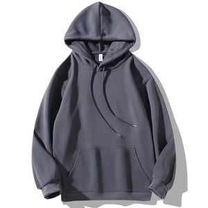 Sudadera con Capucha Profesional para Hombre, Gruesa, de Invierno, con Estampado, 100% Algodón, Hombros Caídos, Logotipo Personalizado, Impermeable, Gris - Product Image 1