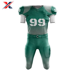 Professionnel unisexe adultes maillot de Football américain 100% Polyester tissu respirant à manches courtes imprimé équipe porter uniforme - Product Image 5