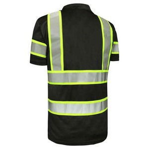 High Visibility Breathable Cotton <b>Polo</b> Shirt Reflective Strips for Construction Work-Customized Brand Unisex - Product Image 4