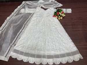Vestido de organza de trabajo chino pesado especial de verano de nuevo diseñador con ropa tradicional india Dupatta para adultos ropa de fiesta - Product Image 6