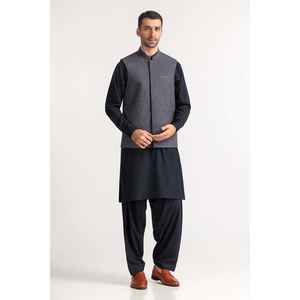 Chaleco de Lana Azul Marino WC-PD24-012, Estilo Casual Elegante con Decoración de Botones con Patrón Paisley, para Uso en Exteriores - Product Image 4