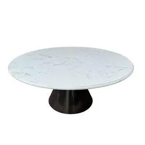 Preço competitivo do principal fornecedor no Vietnã - mesa de centro com tampo de mesa em mármore branco, atacado a granel