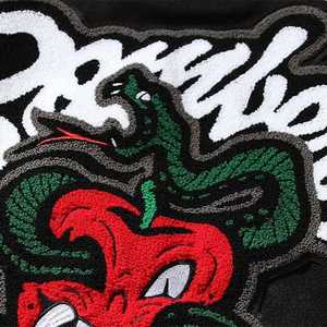 Offre Spéciale veste universitaire pour hommes col montant à la mode manteau de Baseball en tissu mince Logo personnalisé boutons de broderie individualité - Product Image 5