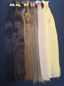 Extensiones de cabello humano de estilo Afro liso Natural a granel 100% Virgen Super doble dibujado suave sensación de mano Black Bond Bulk Bundle - Product Image 3