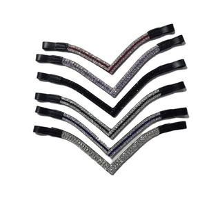 Diseño de moda 2025 cuero genuino curva ceja banda equitación ecuestre caballo ceja banda cómoda negro Habana ceja banda - Product Image 5