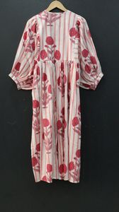 Robe midi décontractée à imprimé floral col profond avec ficelle plus proche silhouette ample mini robe taille naturelle pour l'été - Product Image 5