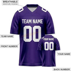 Camisetas de fútbol americano bordadas personalizadas al por mayor Atlanta City, ropa de equipo para hombre, sublimación, poliéster, secado rápido - Product Image 4