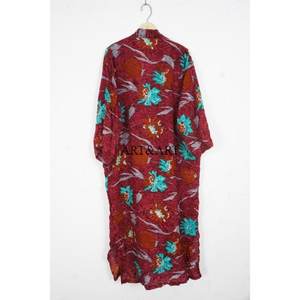 <b>Women's</b> Spring Summer Floral Printed Silk V-neck Drawstring Kimono Robe Bathrobe <b>Nightwear</b> Gown Beach Wear Breathable Elegant - Product Image 5