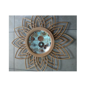Espejo de ratán hecho a mano 100%, espejo de pared de ratán Vintage para baños de estilo retro o uso llamativo de entrada para decorar el hogar - Product Image 1