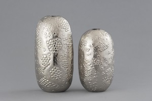 Jarra de Metal sólido de plata moderna hecha a mano, jarrón de suelo de estilo costero, ventana de boda, jarrón decorativo de hierbas para el hogar, decoración terminada - Product Image 2