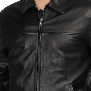 Diseño personalizado chaqueta de cuero de color sólido de los hombres chaqueta de cuero Streetwear hombres chaqueta de cuero para la venta - Product Image 3