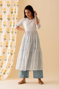 ชุดอินเดียและปากีสถานกางเกงสีขาวและสีฟ้ามีแผ่นรังผึ้งจากผู้ผลิตอินเดีย - Product Image 5