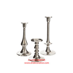 Bougeoir de luxe en aluminium plaqué argent décoration de la maison et décoration de jardin de noël pilier de chandelier fait main en métal massif - Product Image 4