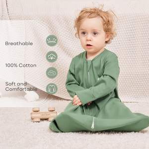 Vêtements de nuit écologiques en coton et bambou pour bébés, tricot à fermeture éclair pour l'été et l'<span class=keywords><strong>hiver</strong></span>, sacs de couchage pour bébés - Product Image 4