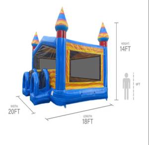 Castillo Inflable Azul de Grado Comercial para Fiestas de Cumpleaños al Aire Libre, Alquiler para Eventos - Product Image 5