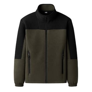OEM/ODM Veste polaire unisexe d'hiver à fermeture éclair intégrale col montant Softshell deux tons couleur unie logo à l'avant vierge - Product Image 5