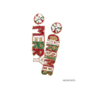 Pendientes de cuentas chapados en oro para mujeres y niñas para fiestas y regalos, joyería de Navidad al por mayor para casarse con Navidad - Product Image 3