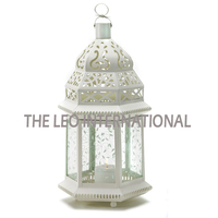 Lot de 3 lanternes de forme irrégulière en métal plaqué or, maison, salon, hôtel, balcon, bougie unique en béton