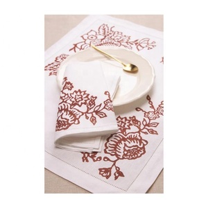 Juego de 6 manteles de mesa de 40x40cm, material de algodón de trabajo de corte grisáceo, decoración bordada para boda, manteles individuales totalmente personalizables - Product Image 2