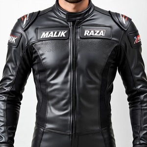 Combinaison de course de moto en cuir sur mesure | Malik Raza | Couleurs Tailles Logos en vrac | Commandes de club et de groupe - Product Image 3