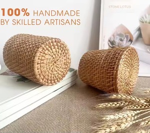 Top Choice Eco-friendly Woven Rattan <b>Make</b>-<b>up</b> Brush Holder Handmade in Vietnam <b>Storage</b> Baskets - Product Image 4